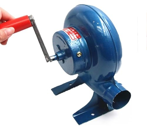 JOUFNING Ventilateur Manuel Iron Gear Popcorn Fan - Briquets À Charbon Forge BBQ, Forgeron Manuel Forge Souffleur, Mini Bruit Bas Ventilateur À Air(120W)