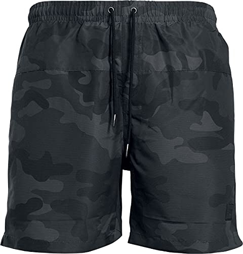 Urban Classics herrbadbyxor, camo badshorts för män i kamouflageutseende, finns i olika färger, storlekar S–5XL, Flerfärgad (Darkcamo 00707), 3XL