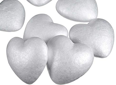 maDDma Herzen 10er-Pack Styropor 10cm Vollform Styroporherzen Basteln Paillettentechnik Serviettentechnik Filzen