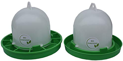Stükerjürgen 2 teiliges Set - Futterautomat (2,5 KG) und Tränke (3,5 L) aus Bio-Kunststoff
