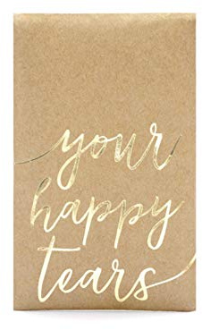20 Packungen Taschentücher Hochzeit Vintage Design gold braun YOUR HAPPY TEARS
