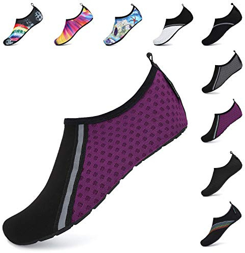 SAGUARO Unisex Scarpe da Mare Uomo Scarpe da Spiaggia Antiscivolo Donna Scarpe da Immersione Leggere Scarpe per Acqua Yoga Scarpe da Scoglio Traspirante Sportive Surf Viola 38/39 EU