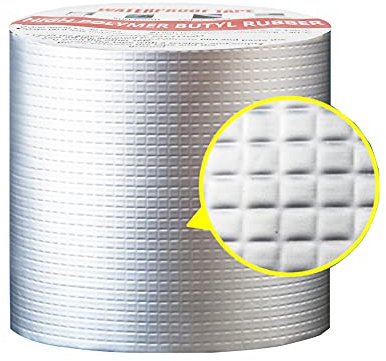CTRICALVER Nastro super impermeabile in gomma butilica Nastro di alluminio, per riparazione di fessure, grondaie e fori sul tetto (5m*10cm*1mm)