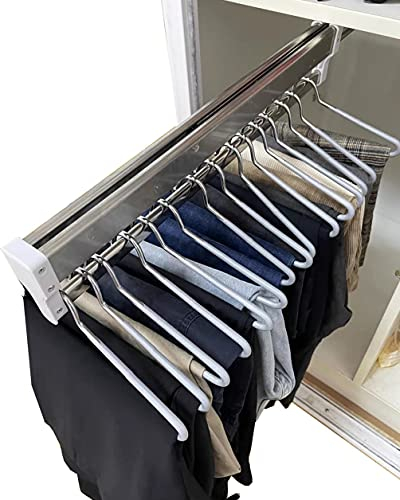 support tringle penderie Tringle à vêtements extensible avec 2 rails coulissants, tringle de placard coulissante réglable de 30 à 80 cm, porte-vêtements sur rail de garde-robe, porteuse de 25kg