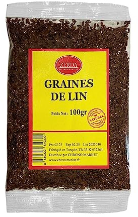 ZERDA® | GRAINE DE LIN 100G | HAUTE QUALITÉ | SANS COLORANT NI CONSERVATEUR | NATUREL, NUTRITION (1)