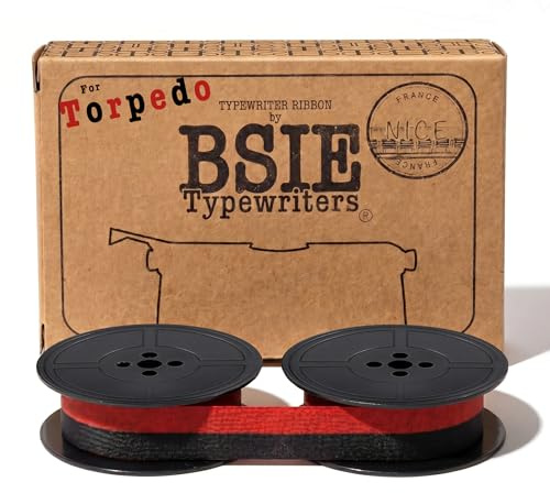 BSIE Typewriters – Torpedo Schreibmaschinen-Farbband Schwarz & Rot – Passend für Torpedo 18, 20, 30, 33, Blue Bird – GR1 / DIN 2103 / DIN 32755 – Getestet in Nizza, Frankreich