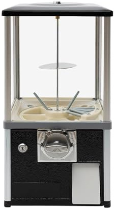 25 Cents Coin Operated Vending Machine, Commercial Gumball Machine, Toy Capsule, Vending Machine, Dispenser Prize Machine, Candy Machine Dispenser for Small Candy, Nuts, Feed (Black)