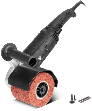 STAHLWERK Satiniermaschine SM-1500 ST mit 1.500 W Leistung und 600 - 3.200 U/min für 125 mm Satinierwalzen Bürstenschleifer | Walzenschleifmaschine | Bürstenschleifgerät | Schleifroller