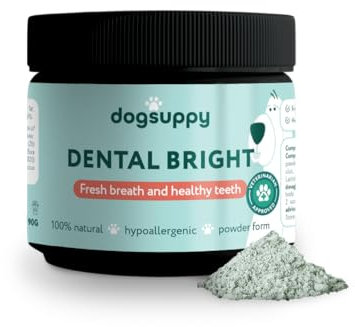 DogSuppy Dental Bright For Dogs - Fresh Breath, White Teeth, Reduces Plaque & Tartar, 100% Natural, 3-in-1 Formula, No Brushing Needed, Perfect for Small, Medium & Large Dogs, Includes Dental Sticks