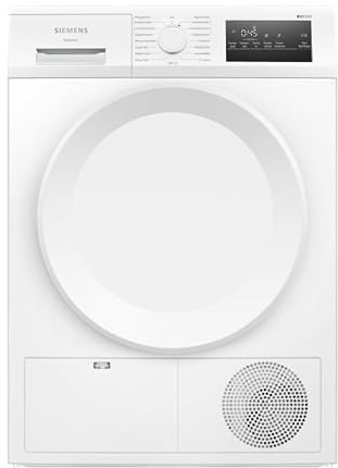 Siemens WT43H004, iQ300, Wärmepumpen-Trockner, 8 kg, autoDry, super40-Programm, 65 dB, Touch LED-Display, softDry, Outdoor-Programm, easyClean-Filter, Kindersicherung, Weiß