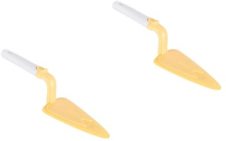 OUNONA 2 Piezas Cortador De Pizza Servidor De Pizza Pastry Cutter Paleta De Pizza Rebanar Cortadores Pala De Queso Espátula De Pan Pala De Pastel Espátula para Pizza Yellow El Plastico
