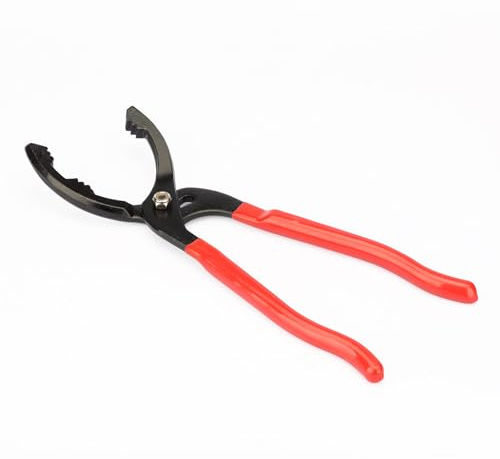 12 inch Adjustable Oil Filter Wrenches Pliers, Self Adjusting Oil Filter Removal Tool for Oils Filters Change(Red)