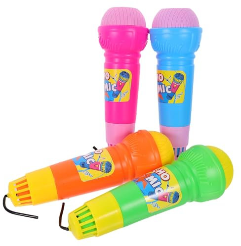 Milisten Microphone Echo Garçon et Filles 4Pcs Jouet Musical Educatif Accessoire de Karaoké Microphone en Plastique Simulé pour et Spectacles