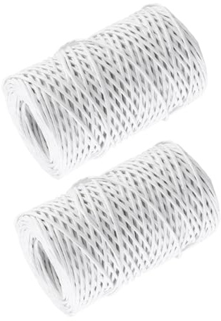 VILLFUL 2 Rolls 50m Floral Wire Rustic Paper Covered Floristry Wire White Binding Twine for Flower Bouquets Wrapping and DIY Crafting