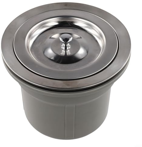 Colador de fregadero de cocina de acero inoxidable de 140 mm con diseño de agujero grande y kit de desagüe para una prevención eficaz de obstrucciones en el lavabo
