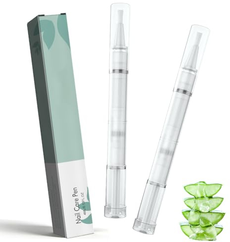 2 stycken nagelvårdspennor, nagelsvamppenna vård nagelvårdspenna för naglar och tånaglar med teeträdolja, aloe vera & E-vitamin, främjar nageltillväxt