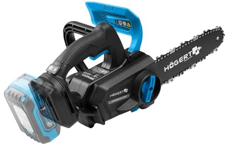 HÖGERT TECHNIK Motosega a Batteria compatta brushless, motosega cordless per giardinaggio, taglio legna, sega da ardere e cura degli alberi, senza batteria inclusa
