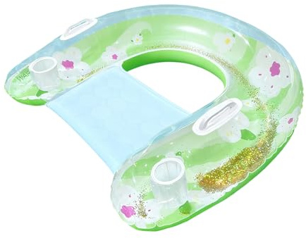 Flotadores de Piscina para Adultos, salón Inflable con portavasos, flotadores de Lago, sillas de Descanso para Piscina para Adultos, para Playa, Lago, Verano, Viajes, Vacaciones, Tomar el Sol,