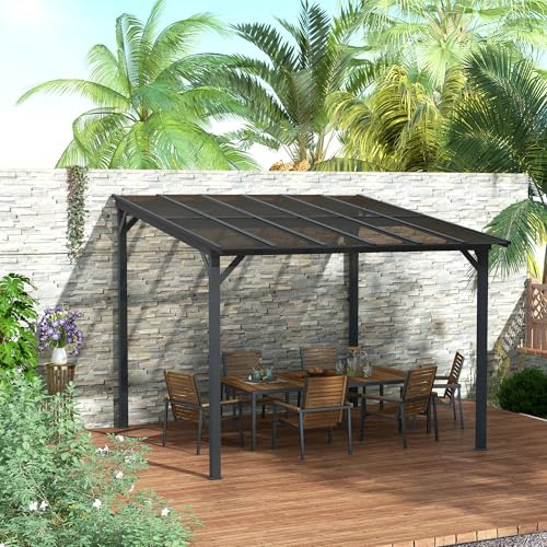 HOMELEN 3x3 m Freistehende Metallpergola mit wasserdichtem & UV-beständigem Dach (UPF50+), windfest bis 33 km/h, robuste 78x78 mm Stahlstützen, inkl. Montagematerial – Dunkelgrau