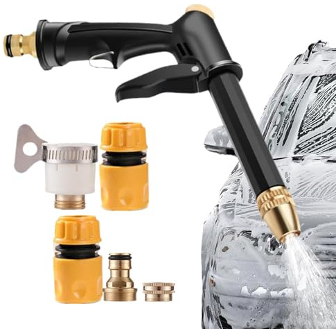 Yakermur - Limpiador de alta presión portátil, herramienta de limpieza rotativa de 360 grados, con 5 adaptadores, limpiador de alta presión para coche, para uso doméstico y profesional