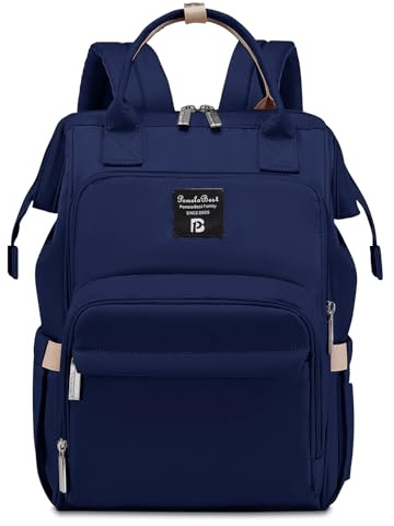 Pomelo Best Sac à Dos à Langer Bébé, Grande Capacité Imperméable – Style Macaron Pastel, Tapis à Langer Inclus, Sangles de Poussette, Sac Multifonctionnel – Idéal Voyage & Quotidien (Bleu Foncé)