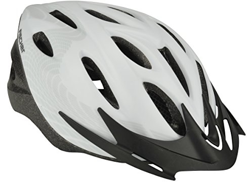 FISCHER Erwachsene Fahrradhelm, Radhelm, Cityhelm White Vision, S/M, 54-59cm, weiß, beleuchtetem Innenring-System
