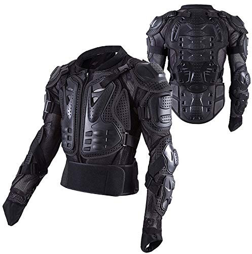 QYTK® Motorcykel pansar skyddskläder med axelskydd, ryggskydd, motocross jackor, plastron väst och rygg för motorcykelutrustning, skoter, ATV