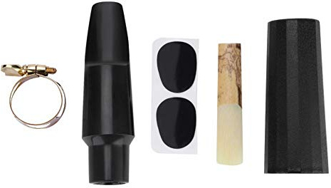 ABS Tenor Sax Mouthpiece Set, Metal Saxophone Mouthpiece Set Buckle Reed Pads with Cap for Saxophone