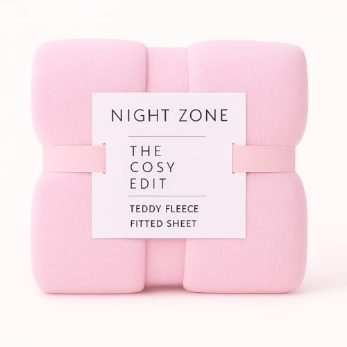 Teddy Extra Deep 12/ 30cm deep fitted sheet teddy bear fleece fitted sheet in single double king Super King (Pink, Teddy Fitted Sheet Single)