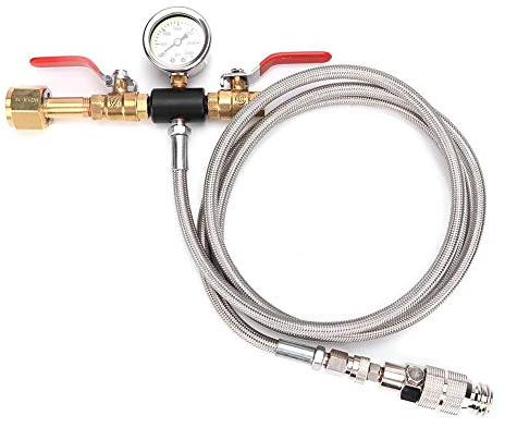 Adapter-Hochdruckschlauch CO2-Adapter Doppelventilstecker CO2 Filling 1.8m Schlauch-Adapter mit Manometer for Sodastream (W21.8-14)