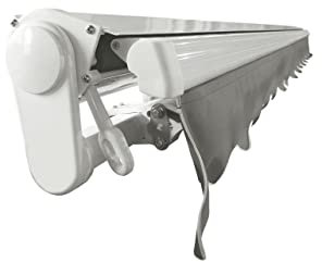 INT400 - Toldo de medio casete resistente para jardín y patio, recubierto de poliuretano (5 m x 3 m, gris)