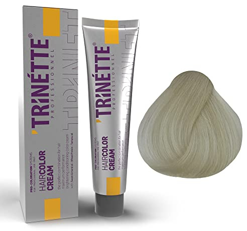 Trinette Professionelle No 12.00 Platin Permanent Hårfärg Kräm 100 ml – Extra Ljusa Blondtoner, Stark Uppljusning, Klara Färgresultat, Långvarig Salongskvalitet