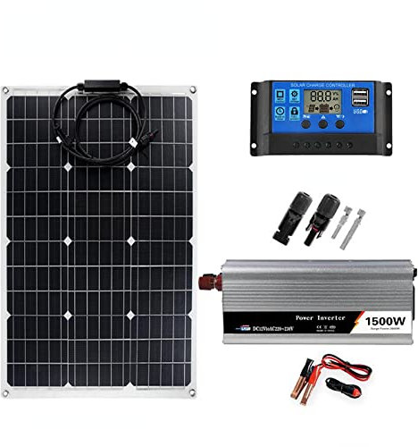 Sistema de kit de energía solar 220v / 1500w Kit inversor 600w Panel solar Cargador de batería Controlador completo para Home Grid Camp Phone 60ASet