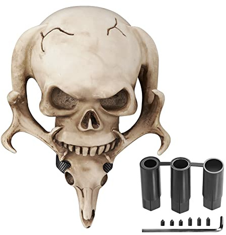 Blueshyhall Schädel Auto Schaltknauf, Universal Totenkopf schalthebel Auto Überzug, Auto Skull Schaltknüppel Shifter Knob Tuning Adapter, Auto Schaltknauf Deko, Schalthebel Zubehör (Beige)