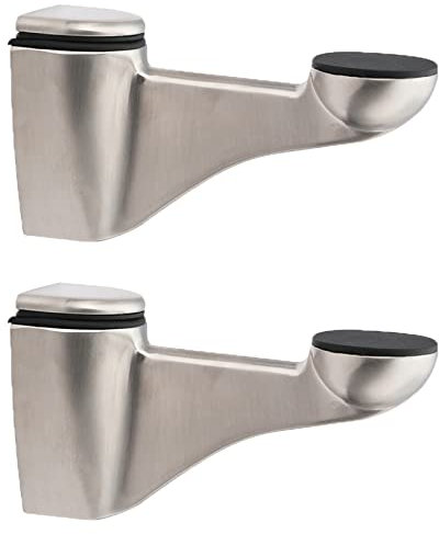 2 Stück Regalwinkel Verstellbare Regalhalterungen Regalträger aus Holz/Glas Wandkonsole Zinklegierung Regalstützen für 3-25 mm Dicke Regale (Brushed)