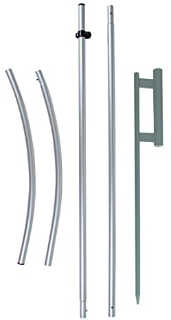 FSFLAG Feder-Fahnenmast, Swooper-Fahnenmast-Set mit Erdspieß, 30 cm Swooper-Flagge, Hardware für Werbung, Federflaggenmast (keine Flagge)