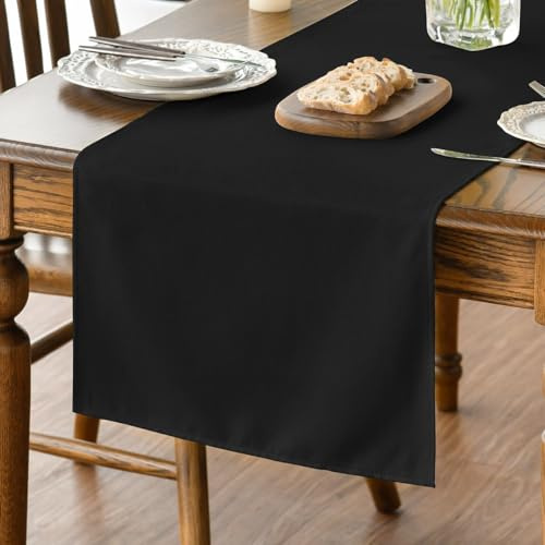 Artoid Mode Schwarz Halloween Tischläufer, Herbst Abwaschbar Küche Esstisch Tisch Dekoration Drinnen Urlaub Party Dekor 40x180 cm