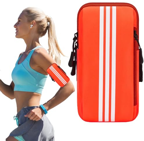 Ritte Sportarmband för löpning, mobilarmband, löpning, fitness armband, universell sport armväska, för löpning, gym, resor (orange)