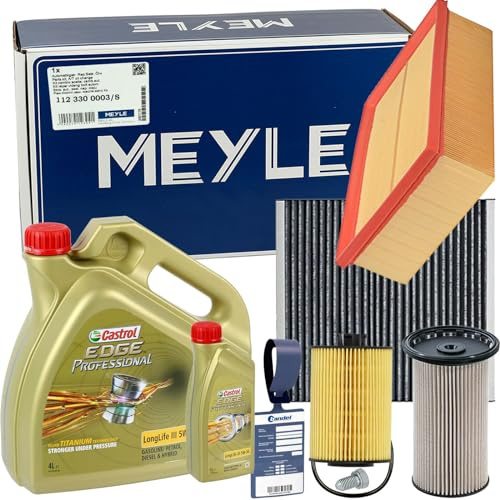 Meyle Inspektionspaket 5W30 | 1123300006/S, Meyle Filter-SATZ+1113800100+ für 1.6+2.0 Tdi A3 Golf 7 Octavia