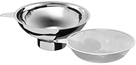 Serinar Canning Funnel with Stainless Steel Filter for Regular Mouth Mason Jars - Stainless Steel Funnel for Kitchen Filling, Canning Funnel (for use with Regular Mouth Mason Jars)