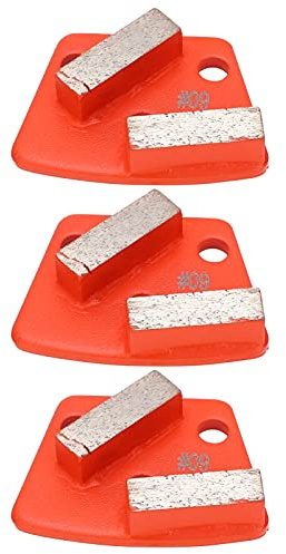 3 Stück Diamant-Schleifschuhe, 2 Zähne, Trapez, Tangerine, Aggressives Schneiden von Beton für Alle Betonschleifer