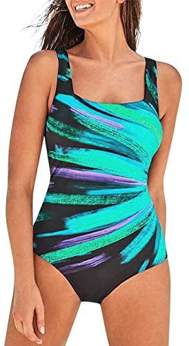 Badeanzug Damen Bauchweg Günstiger Badeanzug Push Up Große Größe Sport Neuer Bedruckter Einteiliger Badeanzug Neoprenanzug, Surfanzug Badeanzug Weich Und Bequem Badeanzug Schick Und Elegant