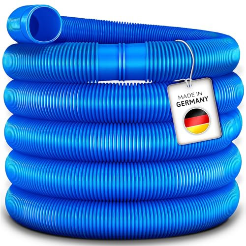 tillvex Tubo per piscina | Tubo per piscina con manicotti | Tubo solare per piscina e vasca | Tubo di aspirazione | Tubo per pompa | Tubo per acqua flessibile (Blu, 20m / 32mm)