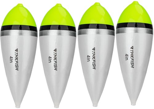 THKFISH Slip Posen, 4PCS Balsaholz Angelposen Set, Schwimmer Angeln, Leuchtposen, Forellen Posen, Hechtpose, Angelzubehör Posen für Salzwasser und Süßwasser, Waggler Posen, 7/10/12CM