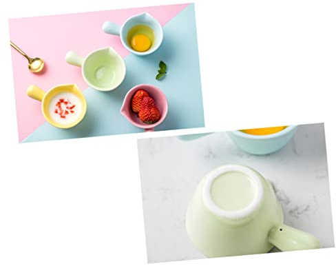 OKUMEYR Ceramic Milk Pan Mini Cookware Casserole for Milk Porridge Sauces High Temperature Resistant Easy to Clean for Microwave Gas Stove Blue