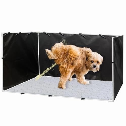 Ruwshuuk Hunde-Pad-Halter, großes Hunde-Klo – tragbar, 600D verstellbarer Haustier-Toilettenzaun, wasserdicht, leicht zu reinigen, für Welpen