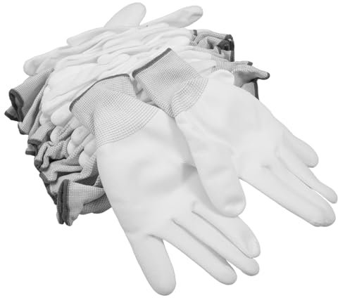 Cabilock 12stücke Pack Leichter Nylonhandschuhe Pu-beschichtete Handschuhe Antistatische Handschuhe Für Computerreparatur Elektroarbeiten Gartenarbeit Und Bauarbeiten