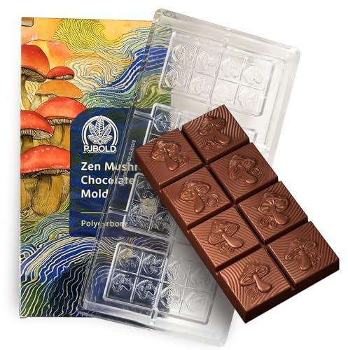 Zen Mushroom, Polycarbonate Chocolate Bar Mold, 38mL (50 gram), 8 Piece Bar
