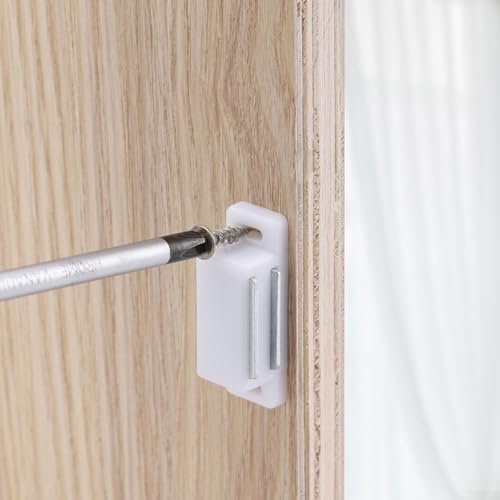 Sistema di chiusura magnetica, 6 chiusure resistenti per armadietti, per una sicurezza affidabile delle porte (bianco)