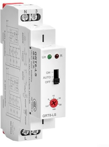 Minuteur automatique d'escalier GRT8LS AC230V avec retard réglable de 0 à 5 à 20 minutes pour contrôle de l'éclairage